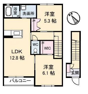 ＪＲ山陽本線 東福山駅 徒歩40分 2階建 築15年の間取り写真