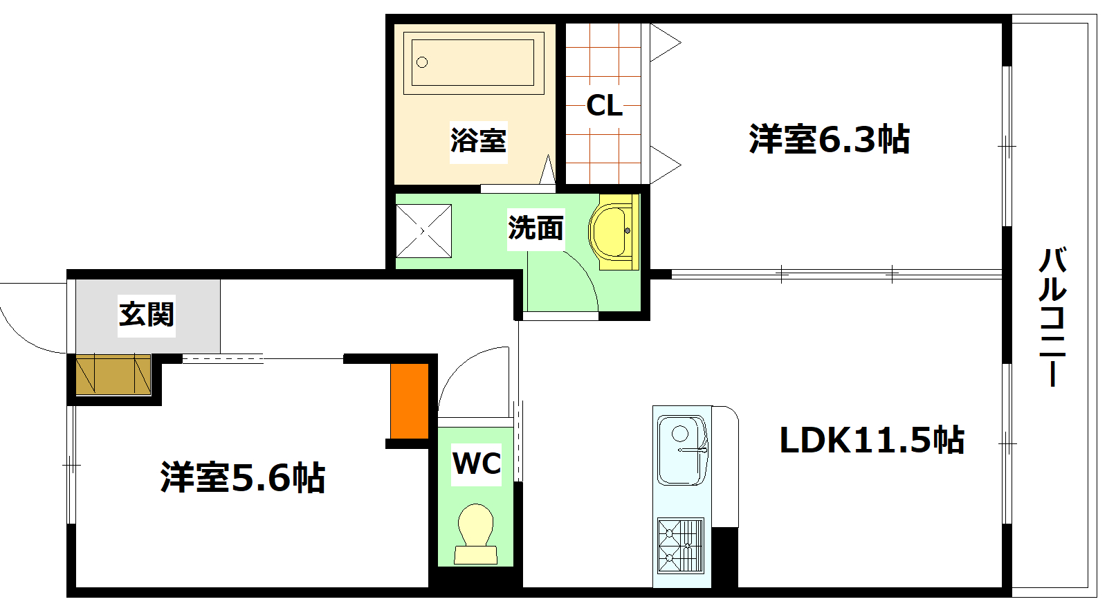 ＪＲ山陽本線 向洋駅 徒歩10分 3階建 築12年の間取り写真