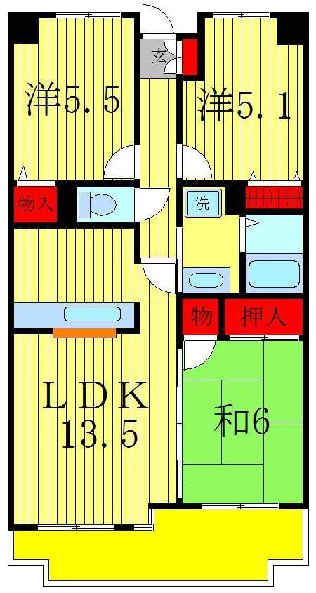 大新ヒルズの間取り写真
