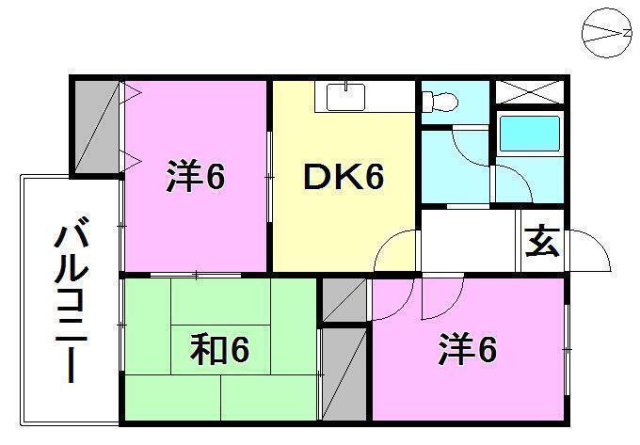 松山市森松町のマンションの間取り