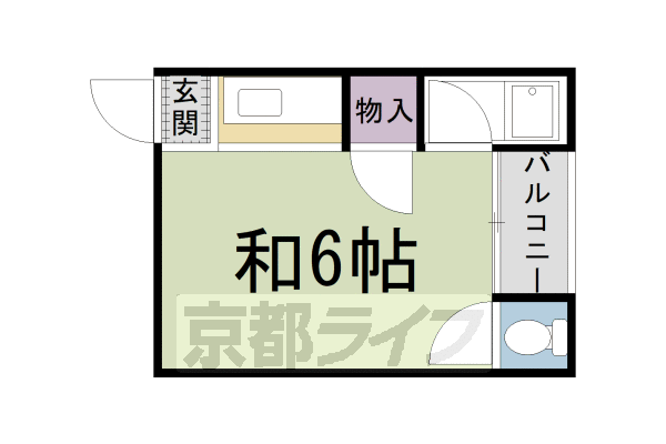 京都市左京区北白川下池田町のアパートの間取り