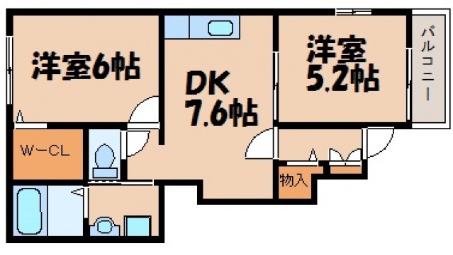 呉市焼山此原町のアパートの間取り