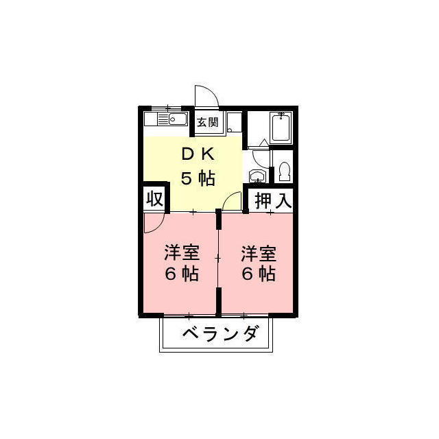 岐阜市東鶉のアパートの間取り