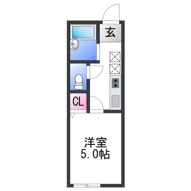 和歌山市本脇のアパートの間取り