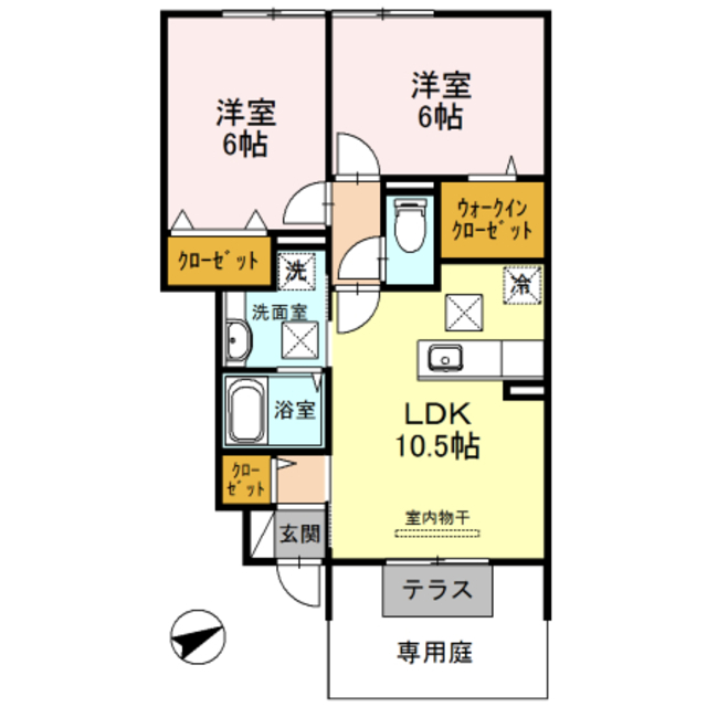 和歌山市内原のアパートの間取り