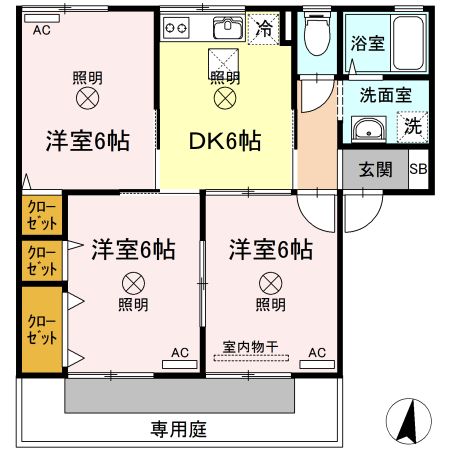 シャトル春水　C棟の間取り