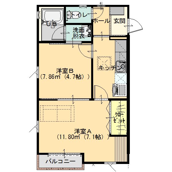 ラ・メゾンドゥロサＡの間取り