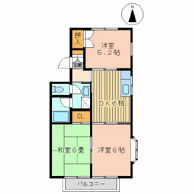 郡山市新屋敷のアパートの間取り