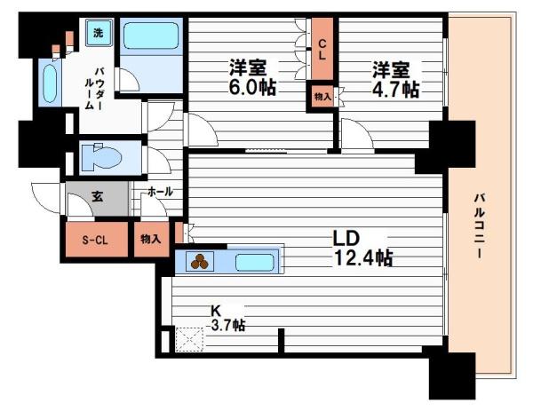 ローレルタワー堺筋本町の間取り