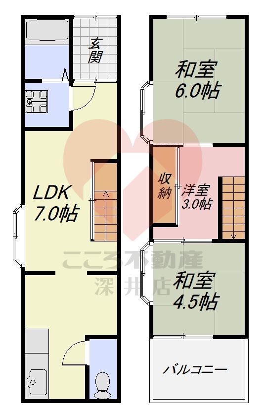 大阪市都島区毛馬町5丁目貸家の間取り