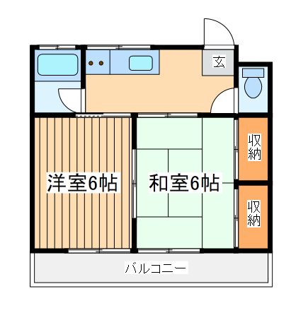 府中市小柳町のアパートの間取り