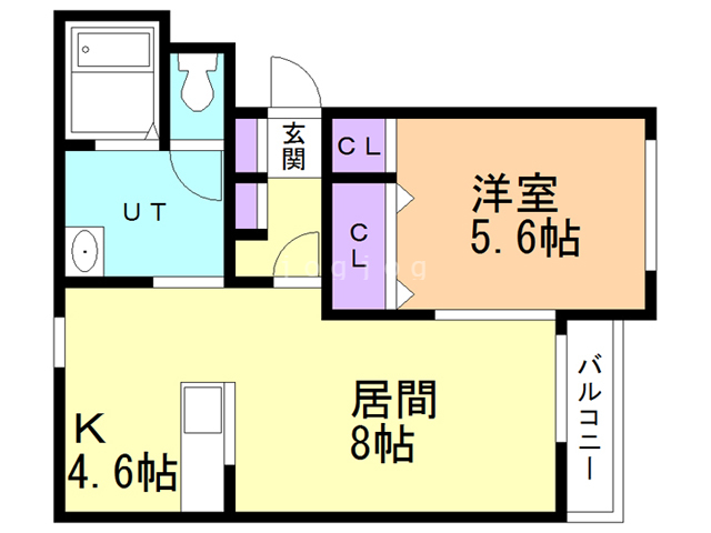 函館市亀田港町のマンションの間取り