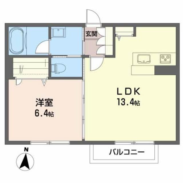 福島市北矢野目のアパートの間取り