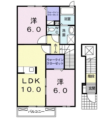 二本松市安達ケ原のアパートの間取り