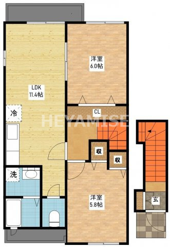 大村市岩松町のアパートの間取り