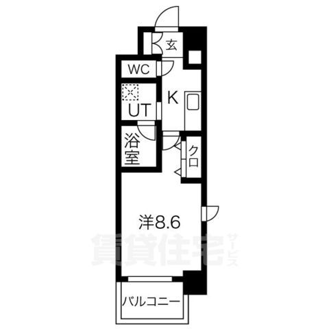 名古屋市中村区名駅南のマンションの間取り