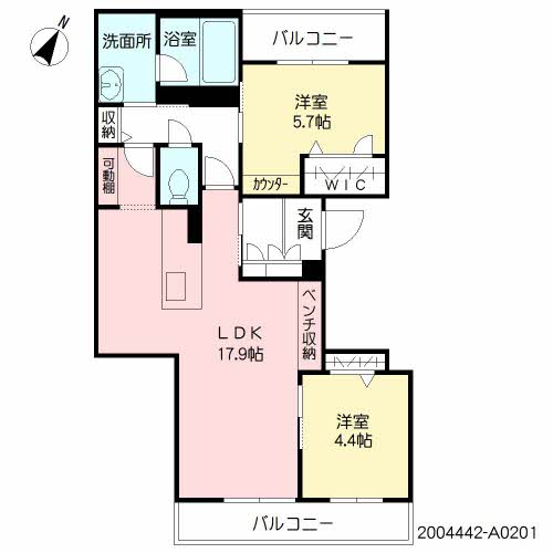 鹿児島市唐湊のマンションの間取り