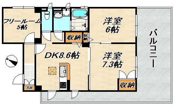 KUDOUマンションの間取り