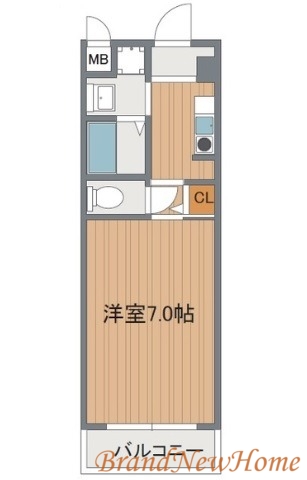 堺市北区北長尾町のマンションの間取り