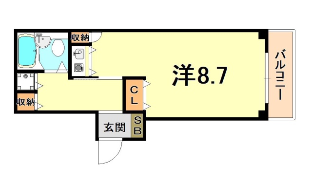 神戸市兵庫区入江通のマンションの間取り