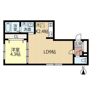 札幌市厚別区厚別西二条のマンションの間取り