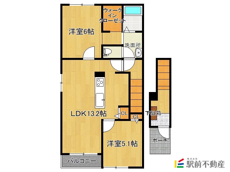 朝倉郡筑前町依井のアパートの間取り