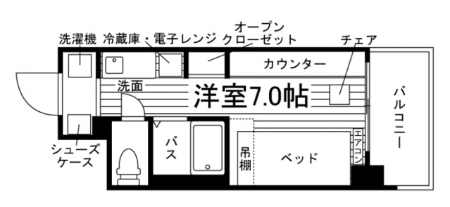 徳島市助任橋のマンションの間取り