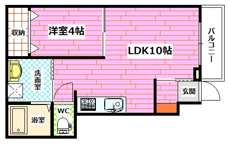 広島市安佐南区安東のアパートの間取り