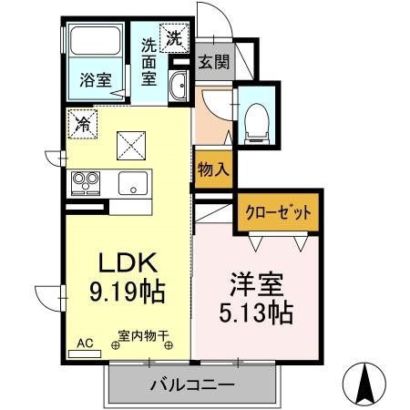 多摩市落合のアパートの間取り