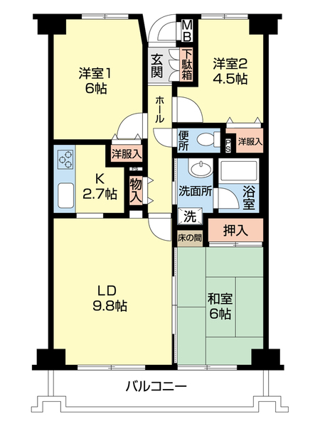 エスポワール薬園台の間取り