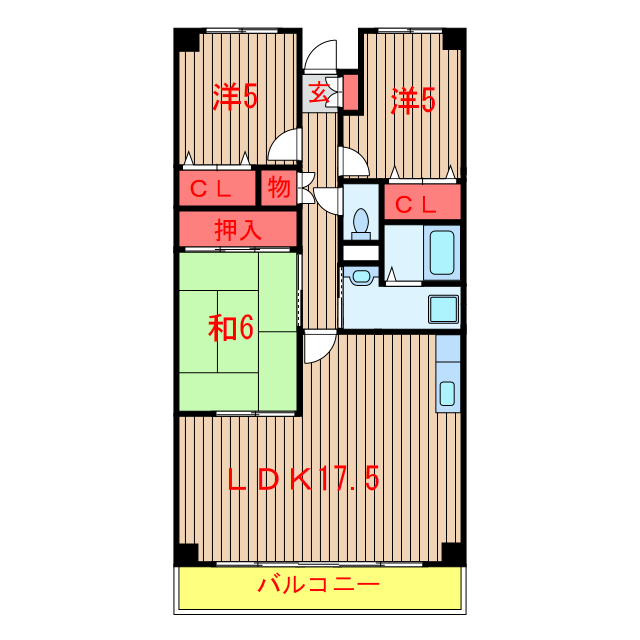 八千代市大和田新田のマンションの間取り