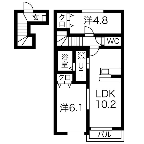 ヴィラージュ新田(ニイダ)IIの間取り