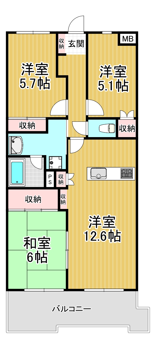 コスモハイツ神崎川の間取り