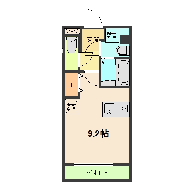 徳島市南佐古八番町のマンションの間取り