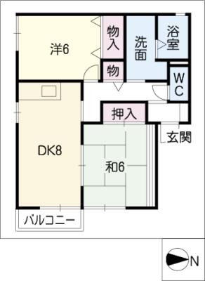 エスポワールタウンＡ棟の間取り