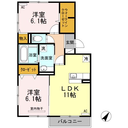 モンブラン　Ｂの間取り