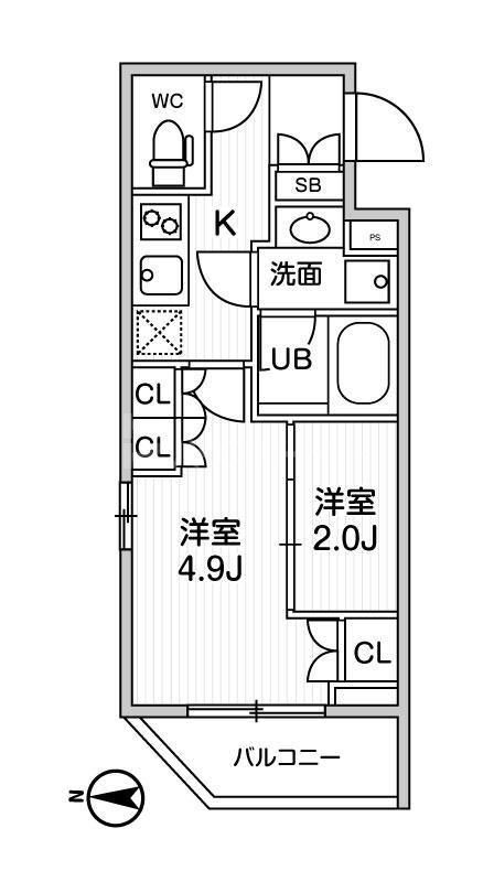 江東区白河のマンションの間取り