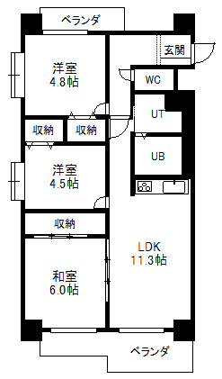 クリオ行啓通参番館の間取り