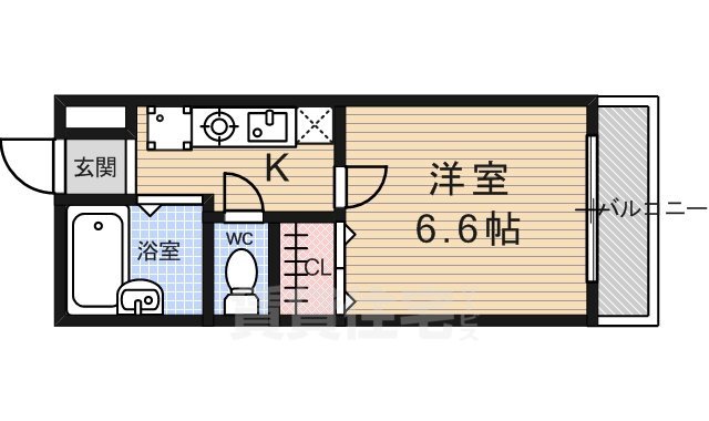 京都市右京区太秦朱雀町のマンションの間取り