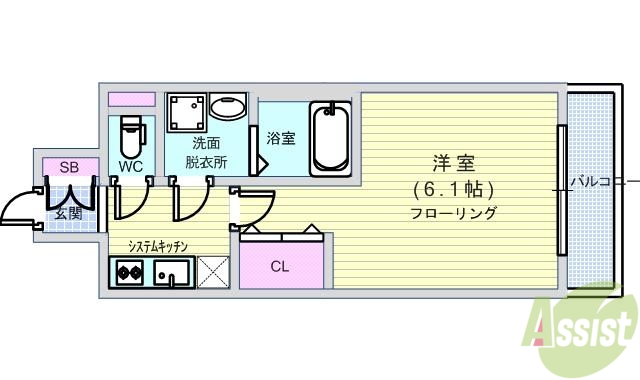 大阪市西区立売堀のマンションの間取り