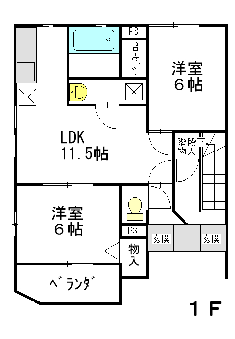 プリムローズB棟3の間取り