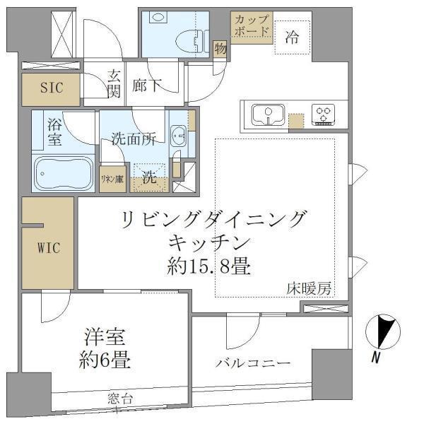 中央区日本橋本町のマンションの間取り