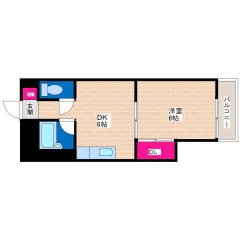 大阪市平野区長吉六反のマンションの間取り