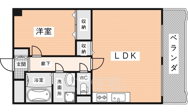 奈良市あやめ池南のマンションの間取り