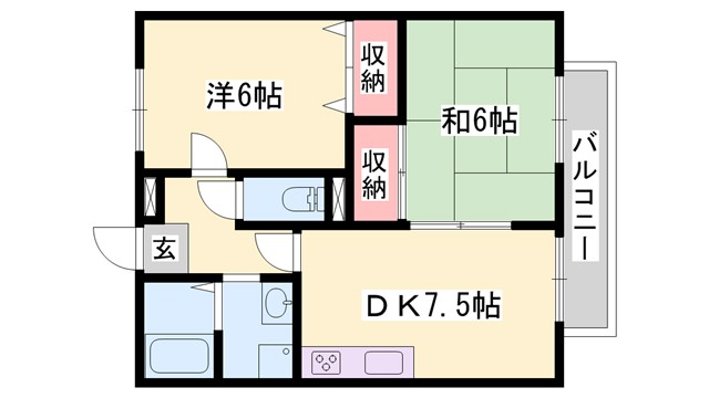 ファミールコートK　B棟の間取り