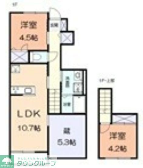 伊勢原市高森のアパートの間取り