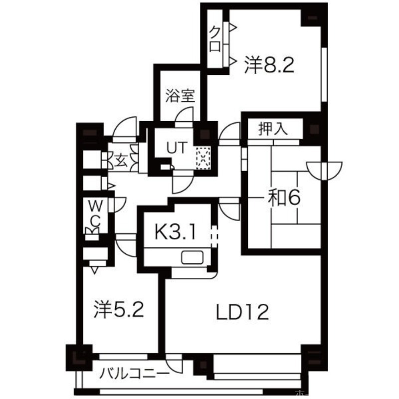 平岸通パークホームズの間取り