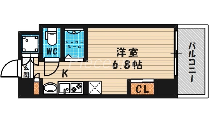 大阪市北区西天満のマンションの間取り