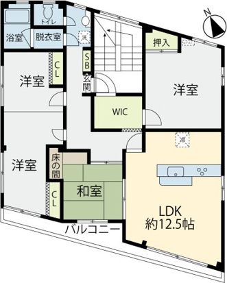 足立区椿のマンションの間取り