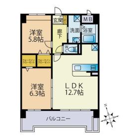 福岡県福岡市東区馬出５（マンション）の賃貸物件の間取り